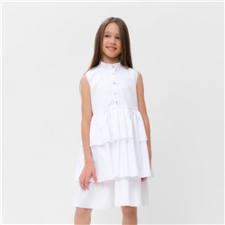 Платье для девочки MINAKU: Cotton collection цвет белый, р-р 116